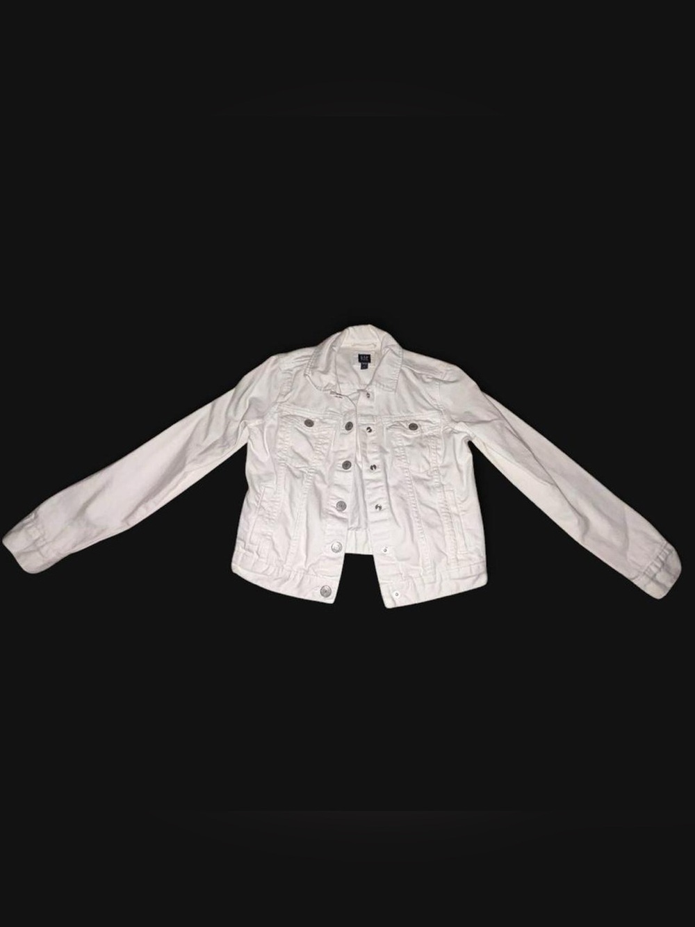 GAP Girls' White Denim Jacket - Classic Button-Front